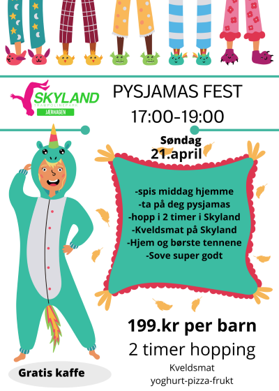 Pysjamasfest søndag 21.april